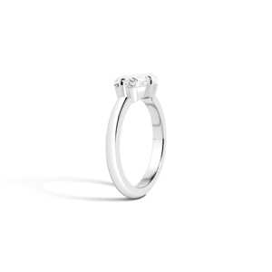 Anillo de compromiso de oro de 14K personalizado con diamante de laboratorio de corte octogonal de 2 quilates, engaste de puntas tipo brújula de 2.4mm de ancho, alianzas nupciales al por mayor - Product Image 5