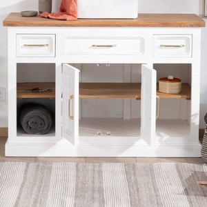 Vandana Royal Value acacia wood <b>vanity</b> unit Trégastel 120 cm - Product Image 4
