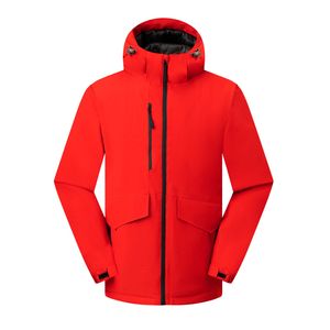 Veste coupe-vent à capuche pour homme, color-block, respirante, coupe-vent, fermeture éclair, col montant, décontractée, pour le printemps, 100 % coton - Product Image 1
