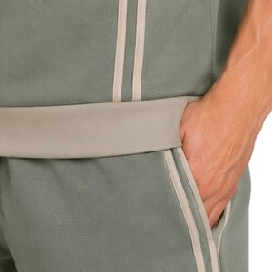 Conjunto Deportivo para Hombre, Color Verde Salvia y Beige, Sin Mangas, con Capucha, Logotipo Personalizado, para Gimnasio, Fitness, Entrenamiento, Sudadera con Capucha y Pantalones Cortos, Ropa Deportiva - Product Image 4