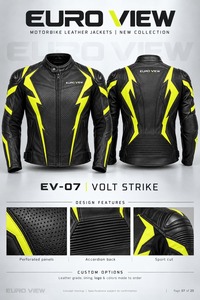 Chaqueta de Motociclista Unisex Euro View EV-16 Marrón de Cuero PU Genuino con Cuello Redondo, Transpirable, para Invierno - Product Image 4