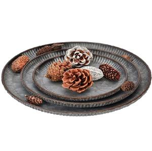 Bandeja de metal galvanizado adecuada para servir desayunos en hoteles y cafeterías, bandeja decorativa galvanizada perfecta para servir bocadillos - Product Image 6