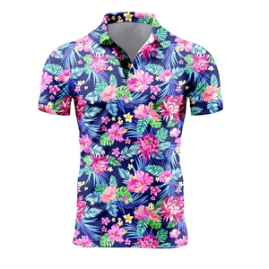 Unisex Short Sleeve Floral Print for Shirt Turn-<b>down</b> Collar Breathable Cotton Summer Casual Top Front Logo Hawaiian Style - Product Image 6