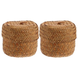 Seagrass Mini <b>Basket</b> <b>with</b> <b>Lid</b> Round Handmade Storage <b>Basket</b> Wholesale eco-friendly Made in Viet Nam - Product Image 5