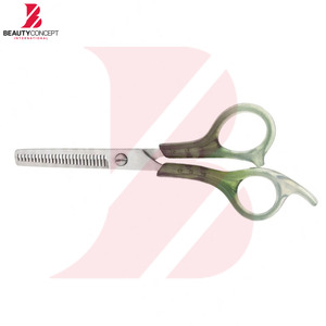 Tijeras de Entresacar Profesionales con Mango Transparente Verde, Dientes en V, para Corte de Cabello en Salón Profesional - Product Image 5