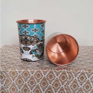 Abstract Print Copper Tumbler <b>Pastel</b> Botanical Water Glass Modern Art Drink Cup <b>Decorative</b> Beverage Gift Home Tableware - Product Image 2