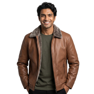 Eco Friendly High Street Unique Style Men's <b>Leather</b> <b>Jacket</b> Fast Delivery Fully Customized Design <b>Winter</b> <b>jacket</b> for mens - Product Image 5