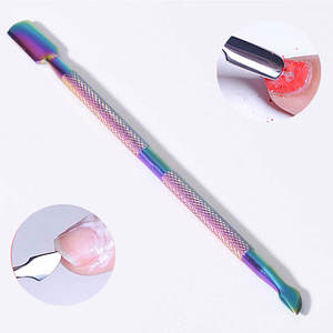 High-quality Customized Color Multicolored Dual Ended Cuticle Pushers <b>Nail</b> Art Stainless Steel Manicure and Pedicure <b>Tools</b> - Product Image 2