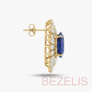 Boucles d'oreilles pendantes classiques en or jaune avec diamants de laboratoire pour un usage quotidien, bijoux certifiés - Product Image 5