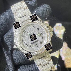 Montre de sport et d'affaires automatique mécanique de luxe personnalisée en acier inoxydable avec moissanite et chiffres arabes - Product Image 2