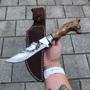 Handcrafted J2 Steel Hunting Bowie <b>Knife</b> Dollar Sheet <b>Handle</b> with Brass Guard and Pommel Bowie Hunting 0utdoor <b>Knife</b> - Product Image 3