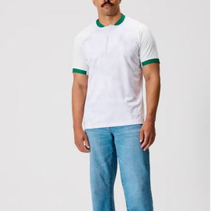 Camiseta de Rugby Personalizada para Hombre con Cuello Redondo y Detalles Verdes, Duradera, Transpirable, de Manga Corta, para Entrenamiento Deportivo y Uniformes de Equipo - Product Image 1