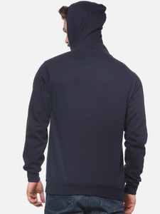 Sudadera con Capucha Azul Marino para Hombre con Estampado de Abeja, Corte Regular, Algodón, Informal, con Bolsillo Delantero, para Otoño - Product Image 4