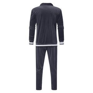 Pantalon de jogging unisexe bleu foncé à cordon de serrage, couleur unie, décontracté, longueur intégrale, en polyester, pour l'automne - Product Image 3