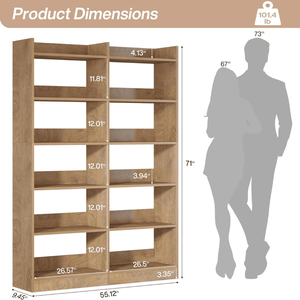 Tall Bookshelf Elegant <b>Bookcase</b> Design for Home or Office - Product Image 3