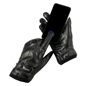 Gants en cuir de qualité supérieure et entièrement confortables, épais, coupe-vent, chauds, imperméables, pour moto, pour l'hiver, compatibles avec écran tactile - Product Image 2