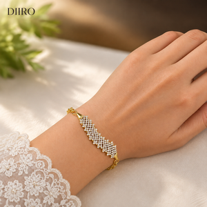 Bracelet chaîne en or jaune vermeil 10K, diamant rond brillant, cadeau de mariage, bijoux en moissanite - Product Image 2