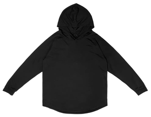 Sweat-shirt à capuche à manches raglan pour homme, couleur unie, décontracté, tricoté, coupe classique, manches longues, blanc, noir - Product Image 2