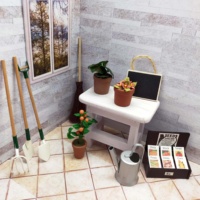 1 12 accessoires de maison de poupée miniature plante fleur outils de jardinage et graines ensemble d'atelier bois et plastique PC matériel Mini Toy Style