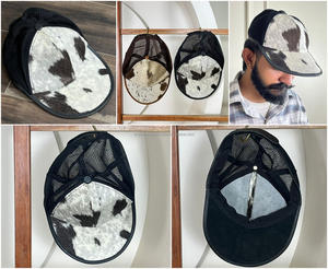Gorra Trucker de Cuero Genuino Hecha a Mano, Estilo Western, con Pelo de Vaca, Ajustable, con Malla Trasera, Gorra Vaquera de Moda - Product Image 3