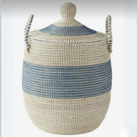 Panier à linge moderne en rotin et jonc de mer, écologique, grand format, décoratif, élégant, avec couvercle, pour le rangement, vente en gros, naturel du Vietnam