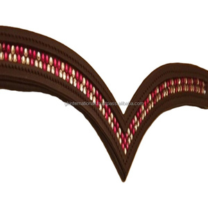 Banda Frontal para Caballo de Cuero Negro Acolchado con Forma de Ola, Personalizada con Doble Hilera de Cristales Multicolores, Diamantes de Imitación Brillantes - Product Image 3