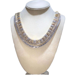 Elegante Collar Cubano de Plata de Ley 925 para Hombre con Moissanita VVS y Patrón de Paz, Cadena de Cuerda con Diamantes Certificados IGI, Ideal para Bodas de Fábrica - Product Image 1