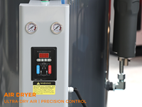 Compresseur d'air industriel à vis 22kW 16 bars avec réservoir, sécheur et filtres intégrés 4-en-1, moteur haute efficacité, stable et puissant
