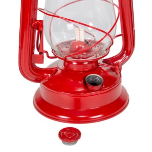 Lanterne en métal rouge personnalisable en gros avec abat-jour en verre, durable pour une utilisation en extérieur, forme cylindrique - Product Image 5