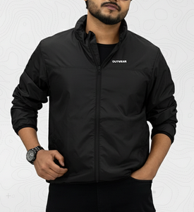 Veste coupe-vent à capuche pour homme, fermeture éclair intégrale, logo personnalisé OEM, haute qualité, vente en gros, fabriquée en tissu taffetas de polyester premium - Product Image 6