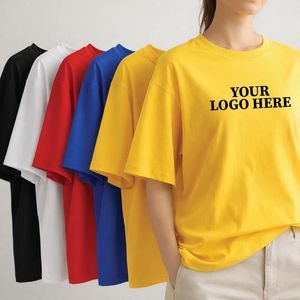 เสื้อยืดโอเวอร์ไซส์ผ้าฝ้ายสำหรับผู้หญิง ขายส่ง พร้อมบริการสกรีนโลโก้ เป็นมิตรกับสิ่งแวดล้อม ระบายอากาศได้ดี มีไซส์พลัส บริการ OEM - Product Image 1