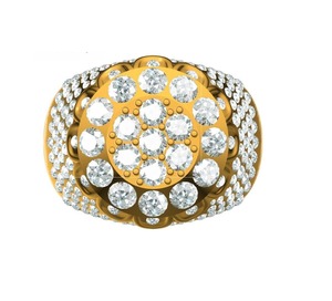 Bague de fiançailles unisexe en argent sterling 925 plaqué or jaune avec moissanite VVS, testée comme un diamant, cadeau de mariage tendance - Product Image 1