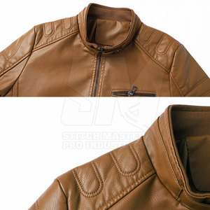 New Arrival Full Zipper Leather <b>Biker</b> <b>Jacket</b> For Men Private Label Slim Fit Men Leather <b>Biker</b> <b>Jacket</b> - Product Image 5