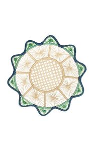 Artisan Floral Peacock Inspired Rattan Placemat Handwoven Wicker Table Decor Elegant Dining <b>Mat</b> for Wedding and Party Styling - Product Image 2