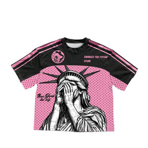 T-shirt de sport unisexe surdimensionné en maille avec imprimé graphique, style streetwear, tendance 2026, personnalisable, vente en gros, fournisseur en vrac - Product Image 1