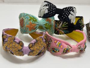 Designer Fabric <b>Padded</b> Hair Hoops Zardozi Embroidered Crown <b>Headbands</b> Luxury Women Hair Ornaments Wholesale Exporter - Product Image 4