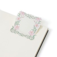 Buku Memo kertas kantor 6R catatan tempel bunga Lily berperekat buatan tangan untuk penggunaan kantor