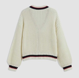 Varsity College Style Knit Sweater Street Style Knitted Pullover Loose <b>Fit</b> <b>Jumper</b> Durable Fabric Lady Apparel Breathable - Product Image 2