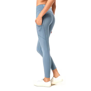 2026 Hot Sale Custom own Fashionable New Design Women <b>Leggings</b> Solid <b>Seamless</b> Spandex/Nylon High Waist Stretch Fitness Pants - Product Image 3