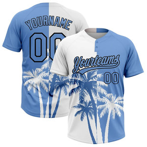 Camiseta de Béisbol Sublimada Personalizada, Transpirable, de Manga Corta, con Estampado de Palmeras, Unisex, para Verano, para Softbol - Product Image 1