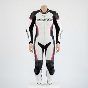 Traje de Carreras de Dos Piezas Hecho a Mano en Cuero Vacuno Genuino Personalizado para Mujer - Product Image 5