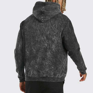 Sudadera con Capucha Tie Dye para Hombre, Corte Regular, Algodón French Terry, Estilo Casual Otoñal, Color Sólido, Diseño con Bolsillos - Product Image 3