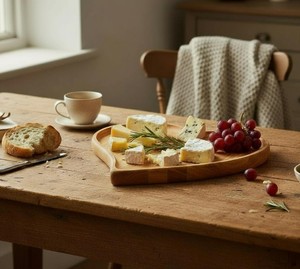 Plateau de service en bois d'acacia en forme de cœur pour la Saint-Valentin, assiette romantique en forme de cœur pour desserts, bijoux, collations, vente en gros - Product Image 4