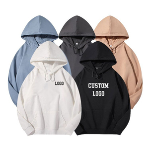 เสื้อฮู้ดดี้ปักโลโก้ตามสั่ง ผ้าฝ้ายถัก 100% สีพื้นเรียบง่าย เสื้อฮู้ดลำลองผู้ชาย พิมพ์ลายด้านหน้า ทรงปกติ ใส่ได้ในฤดูใบไม้ร่วง - Product Image 1