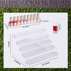 Support d'affichage étagé en acrylique transparent à 3, 4, 5 ou 6 niveaux, étagère de rangement moderne pour parfums, cosmétiques et produits de boutique - Product Image 1
