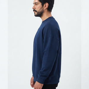 OEM Manufacturer Men's <b>Navy</b> Blue Crew Neck Sweatshirt Regular Fit Cotton <b>Knitted</b> Pullover Casual Autumn Wear Sweater 2026 - Product Image 5