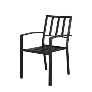 Sedie da giardino 2 pezzi con schienale in ferro battuto e griglia verticale, colore nero - Product Image 3