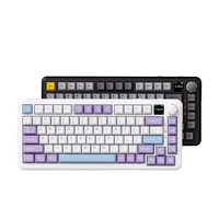 Clavier mécanique AJAZZ AK820 MAX PLUS 82 touches, disposition 75 %, écran TFT, bouton rotatif, hot-swap, Gasket, RGB, sans fil, pour jeux