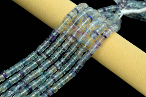 Perles en forme de pneu à facettes Multi Fluorite 6mm Multi Fluorite Wheel Cut Heishi Cut Beads Spacer Beads - Product Image 3