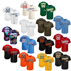 Maillots de baseball noirs personnalisés pour hommes, broderie sur mesure, design vierge, impression par sublimation sur maille, uniformes d'équipes 2026 - Product Image 1